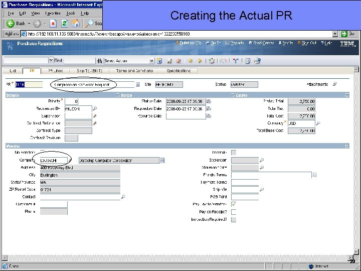 IBM Software Group Creating the Actual PR 29 