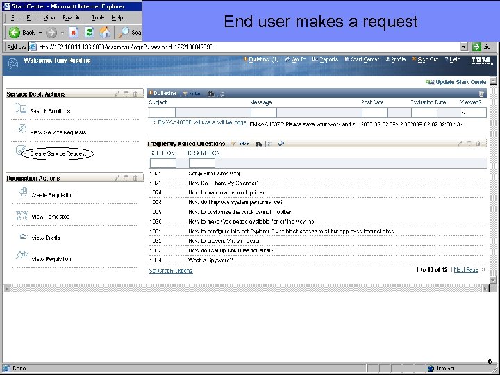 IBM Software Group End user makes a request 6 