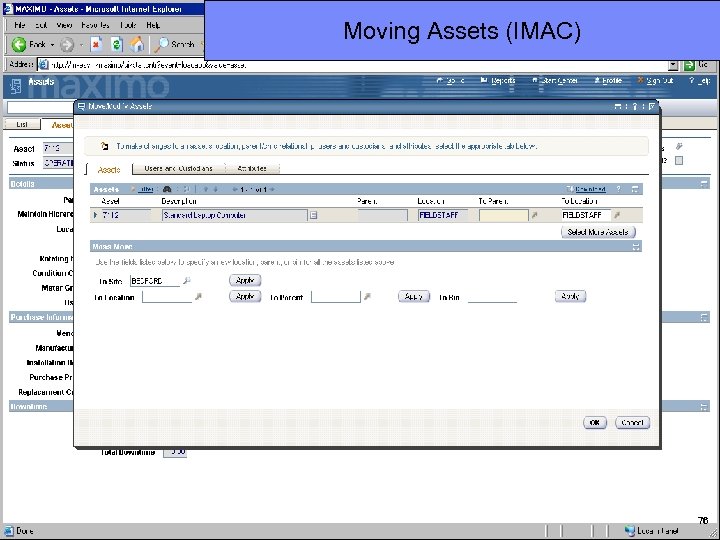IBM Software Group Moving Assets (IMAC) 76 