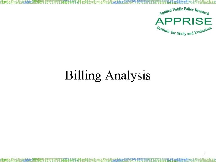 Billing Analysis 8 