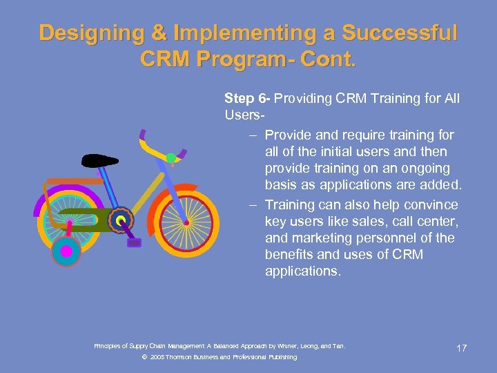 Designing & Implementing a Successful CRM Program- Cont. Step 6 - Providing CRM Training