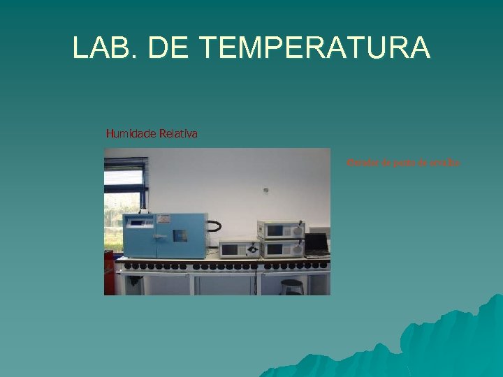LAB. DE TEMPERATURA Humidade Relativa Gerador de ponto de orvalho 