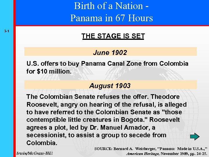 Birth of a Nation Panama in 67 Hours 3 -1 THE STAGE IS SET