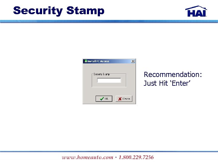 Security Stamp Recommendation: Just Hit ‘Enter’ 