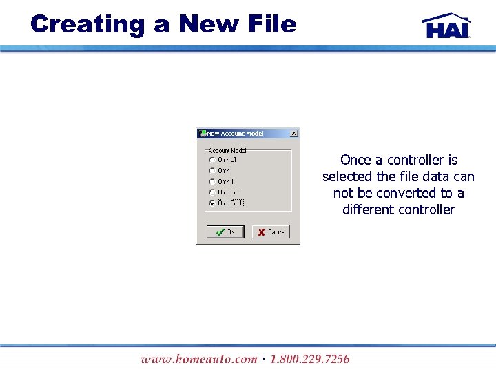Creating a New File Once a controller is selected the file data can not