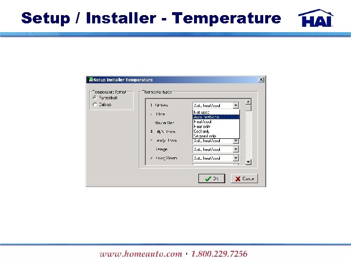 Setup / Installer - Temperature 