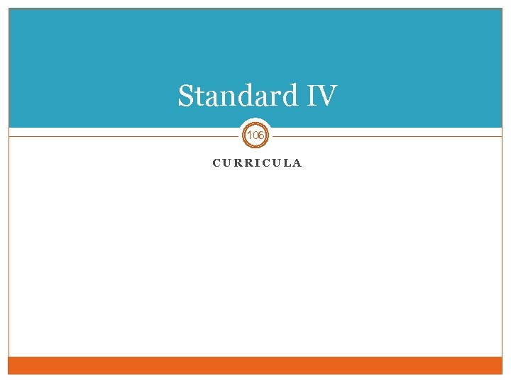 Standard IV 106 CURRICULA 