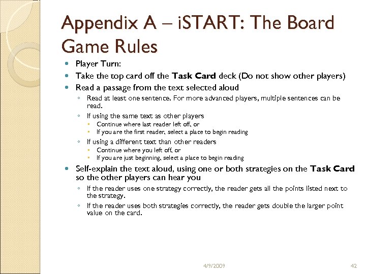 Appendix A – i. START: The Board Game Rules Player Turn: Take the top