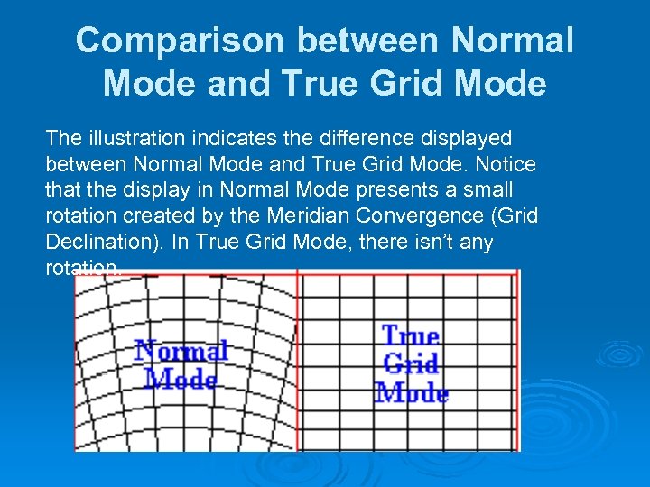 Comparison between Normal Mode and True Grid Mode The illustration indicates the difference displayed