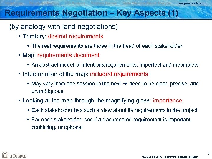 Introduction Structured Analysis OO Analysis Problem Frames State Machine-Based Analysis Triage/Prioritization Requirements Negotiation –