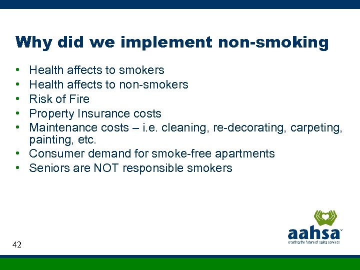 Why did we implement non-smoking • • • Health affects to smokers Health affects