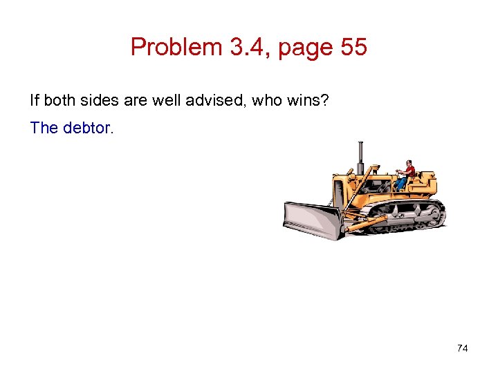 Problem 3. 4, page 55 If both sides are well advised, who wins? The