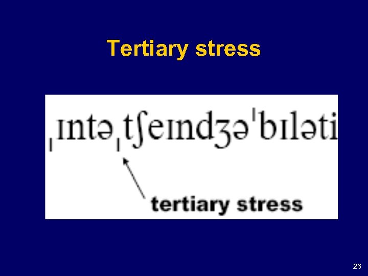Tertiary stress 26 