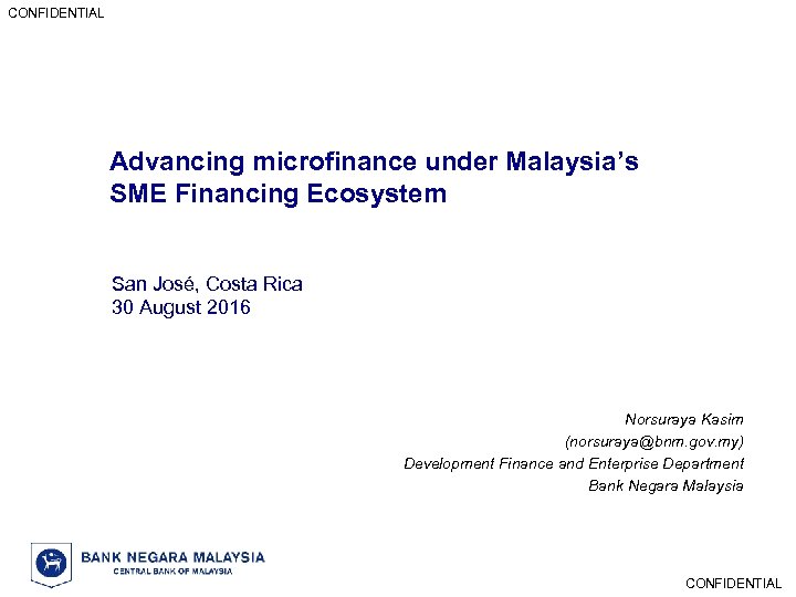 Confidential Advancing Microfinance Under Malaysia S Sme Financing Ecosystem