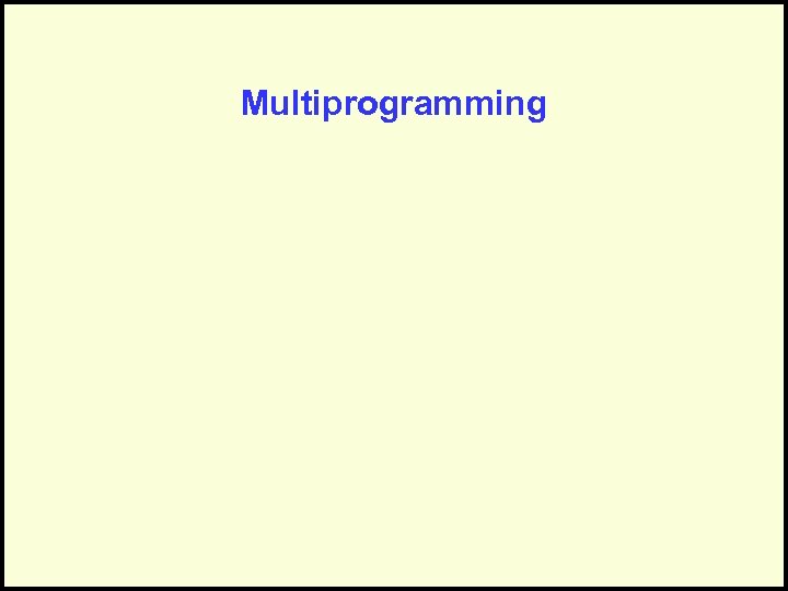 Multiprogramming 
