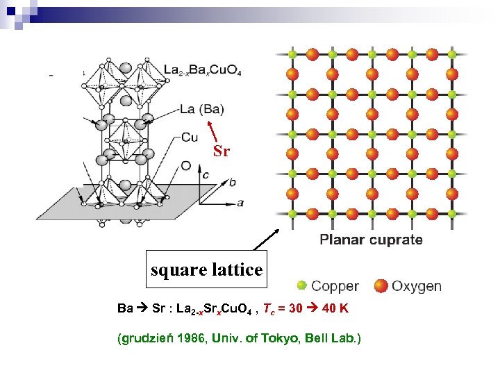 Sr square lattice Ba Sr : La 2 -x. Srx. Cu. O 4 ,