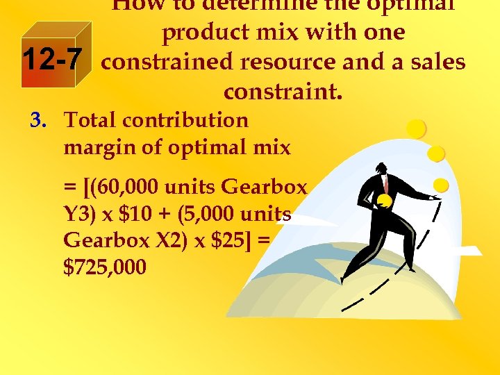 12 -7 How to determine the optimal product mix with one constrained resource and