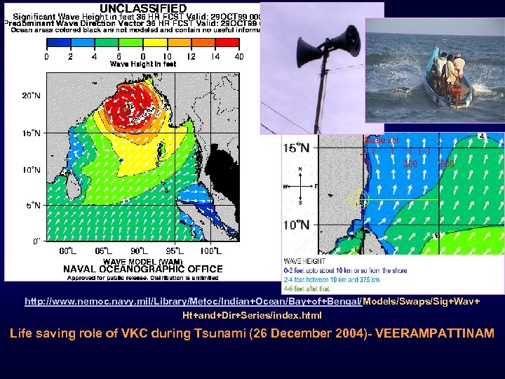 http: //www. nemoc. navy. mil/Library/Metoc/Indian+Ocean/Bay+of+Bengal/Models/Swaps/Sig+Wav+ Ht+and+Dir+Series/index. html Life saving role of VKC during Tsunami