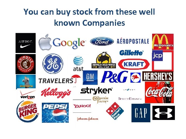 You can buy stock from these well known Companies 