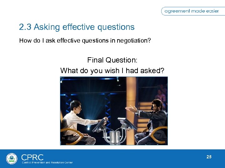 2. 3 Asking effective questions How do I ask effective questions in negotiation? Final