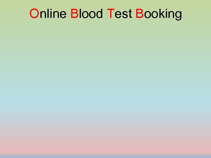 Online Blood Test Booking 