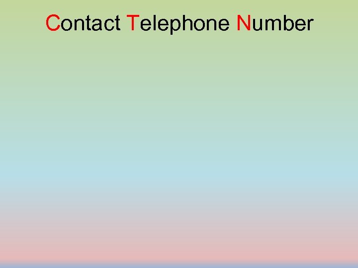 Contact Telephone Number 