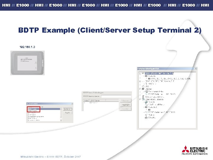 HMI /// E 1000 /// HMI /// E 1000 /// HMI BDTP Example (Client/Server