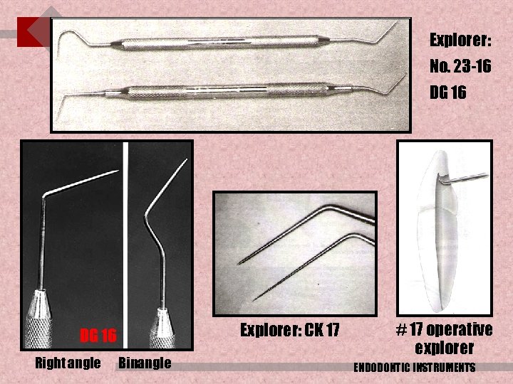 Explorer: No. 23 -16 DG 16 Explorer: CK 17 DG 16 Right angle Binangle