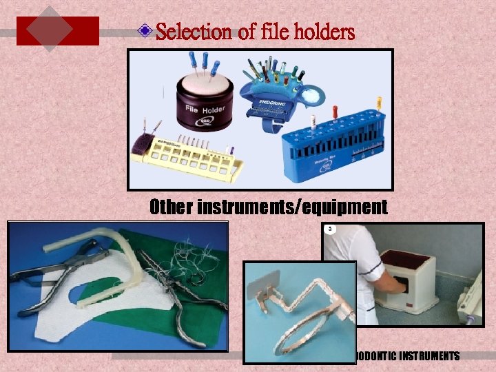 Selection of file holders Other instruments/equipment ENDODONTIC INSTRUMENTS 