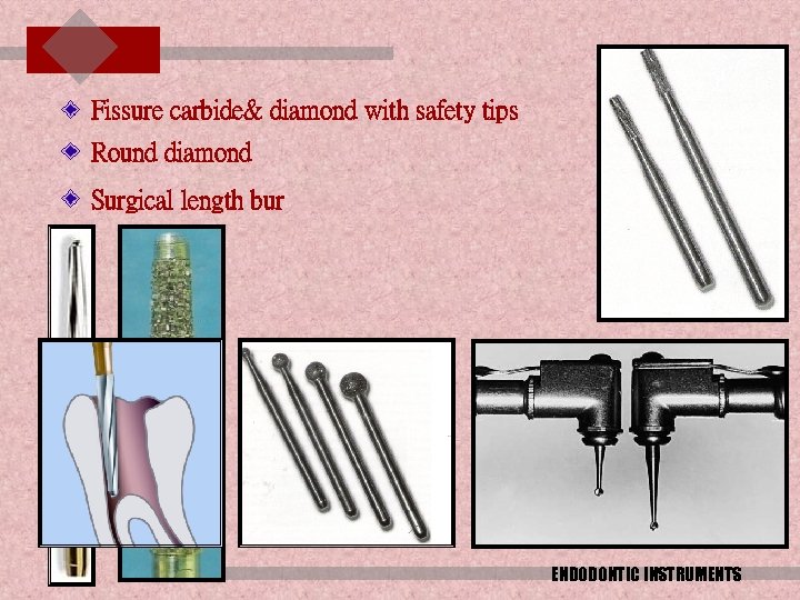 Fissure carbide& diamond with safety tips Round diamond Surgical length bur ENDODONTIC INSTRUMENTS 