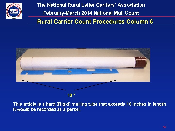 The National Rural Letter Carriers’ Association February-March 2014 National Mail Count Rural Carrier Count