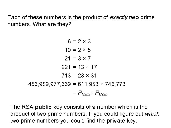 Each of these numbers is the product of exactly two prime numbers. What are