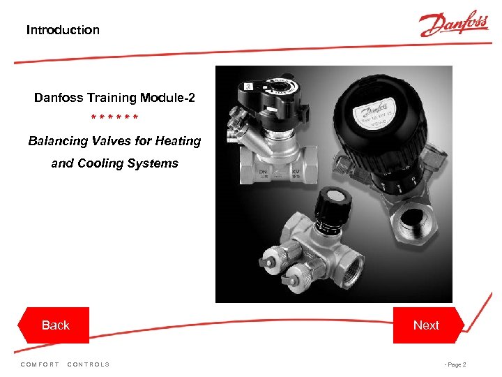 Introduction Danfoss Training Module-2 * * * Balancing Valves for Heating and Cooling Systems