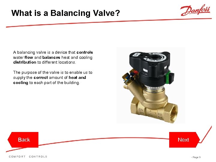 What is a Balancing Valve? A balancing valve is a device that controls water