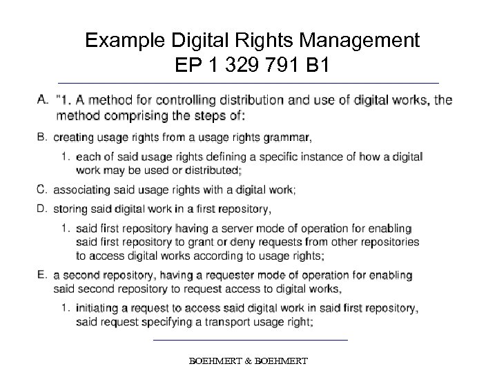 Example Digital Rights Management EP 1 329 791 B 1 BOEHMERT & BOEHMERT 