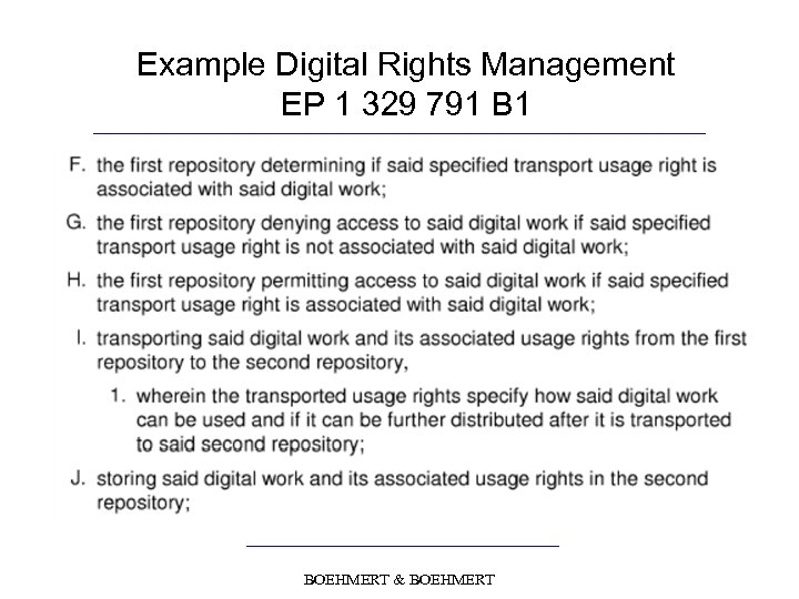 Example Digital Rights Management EP 1 329 791 B 1 BOEHMERT & BOEHMERT 