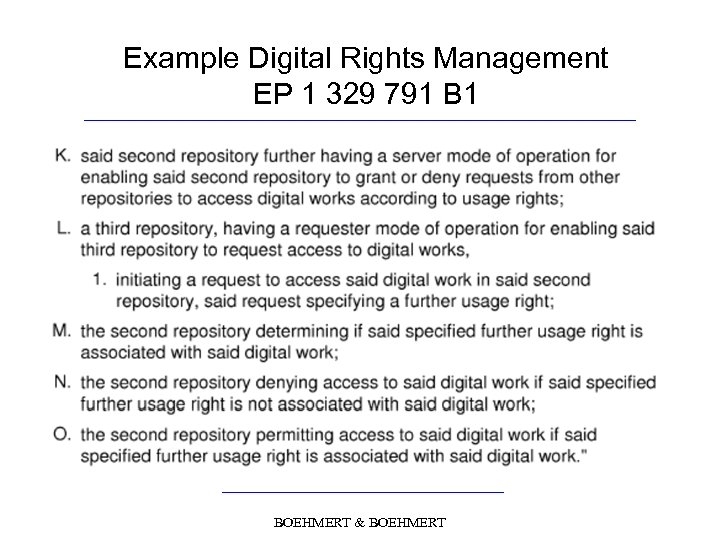 Example Digital Rights Management EP 1 329 791 B 1 BOEHMERT & BOEHMERT 