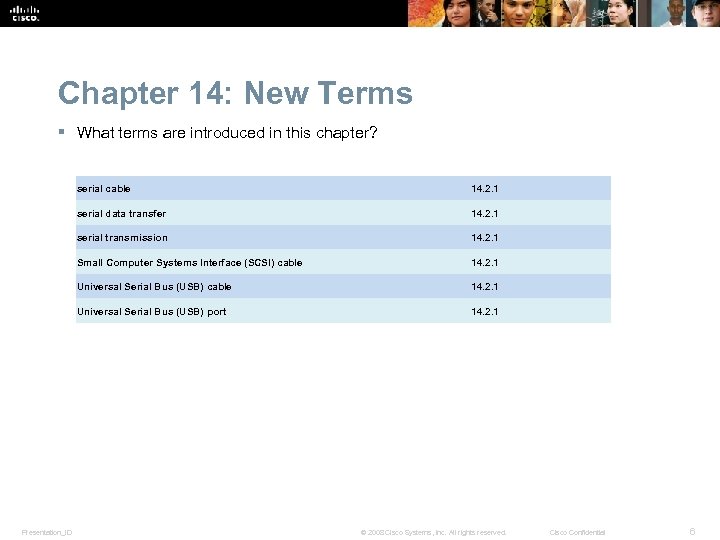 Chapter 14: New Terms § What terms are introduced in this chapter? serial cable