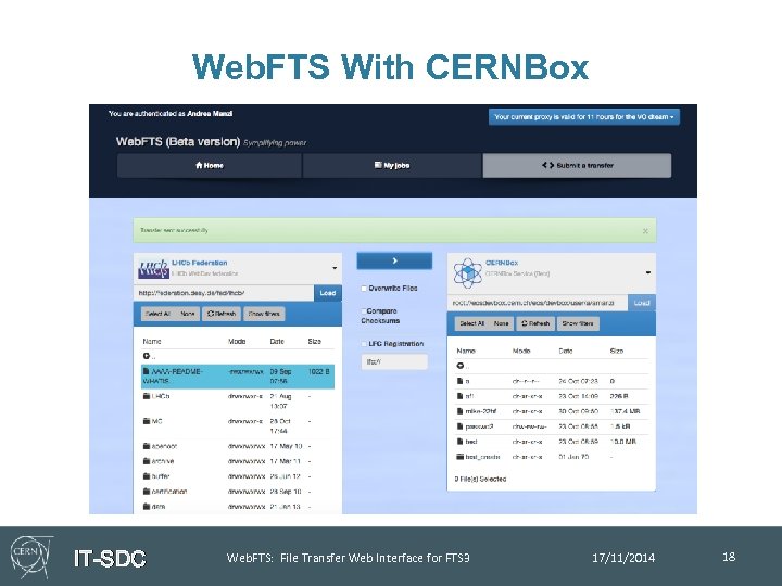 Web. FTS With CERNBox IT-SDC Web. FTS: File Transfer Web Interface for FTS 3