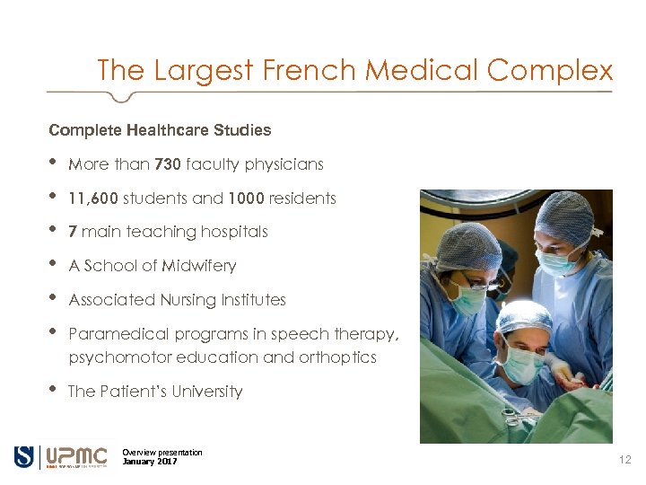 The Largest French Medical Complex Complete Healthcare Studies • • • More than 730