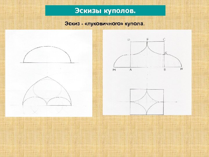 Эскизы куполов. Эскиз - «луковичного» купола. 
