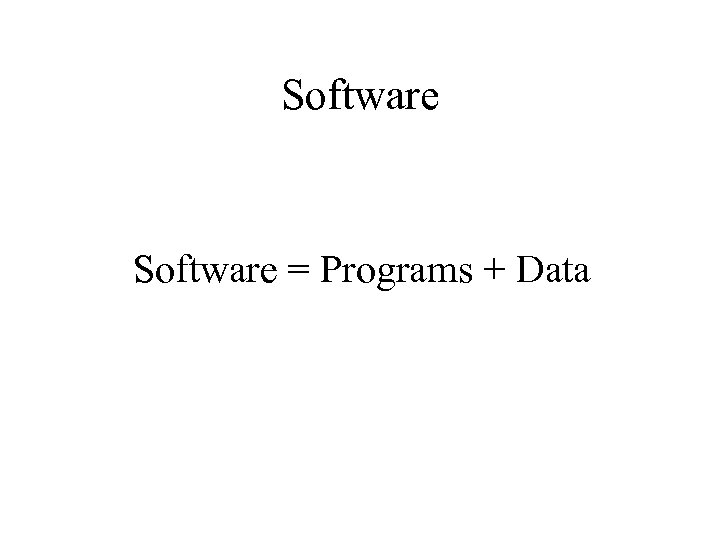 Software = Programs + Data 