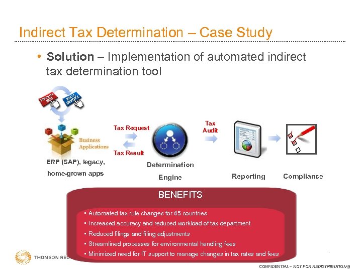 Indirect Tax Determination – Case Study • Solution – Implementation of automated indirect tax