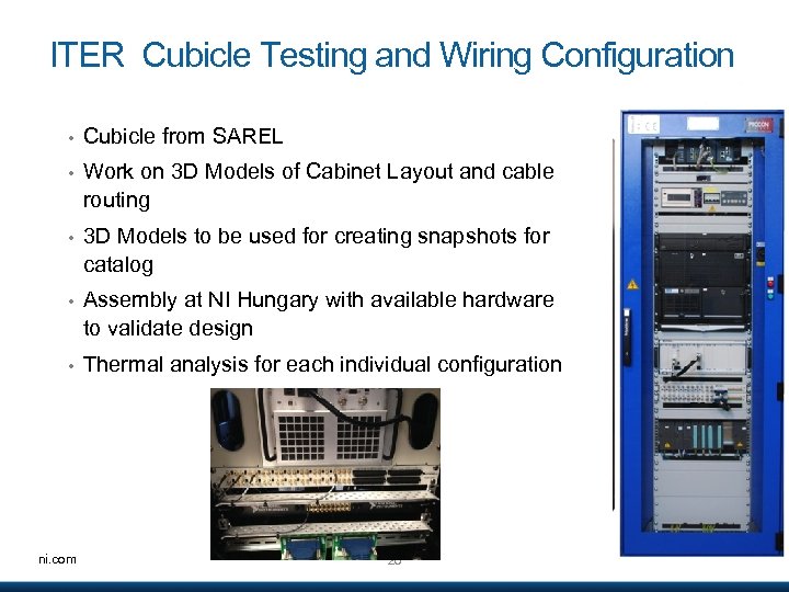 ITER Cubicle Testing and Wiring Configuration • Cubicle from SAREL • Work on 3