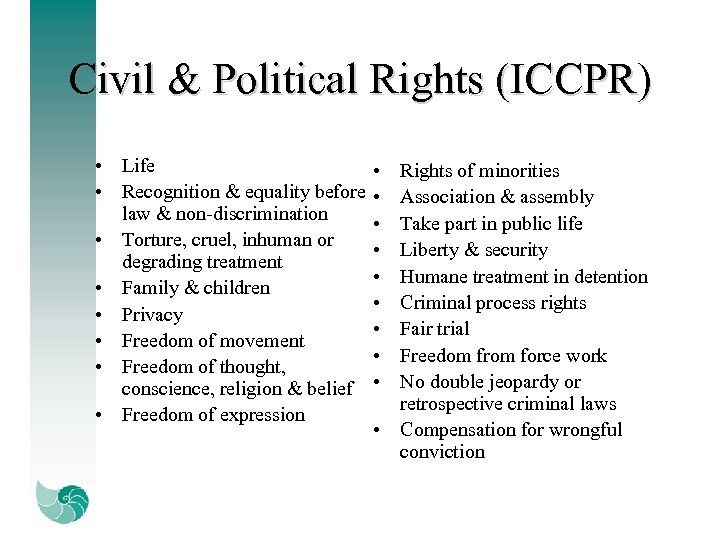 Civil and political rights