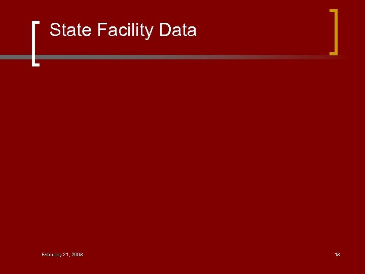 State Facility Data February 21, 2008 18 