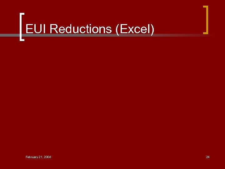 EUI Reductions (Excel) February 21, 2008 24 