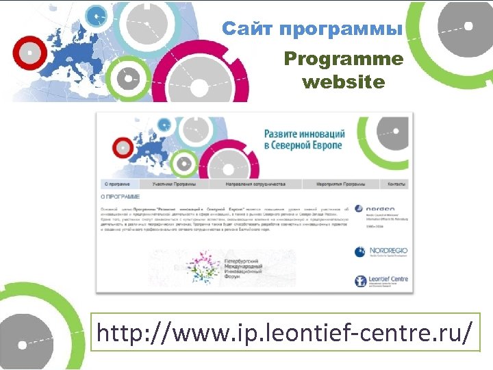 Сайт программы Programme website http: //www. ip. leontief-centre. ru/ 