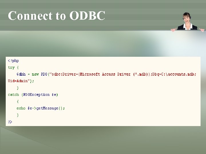 Connect to ODBC 