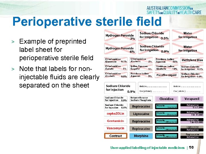 Perioperative sterile field > Example of preprinted label sheet for perioperative sterile field >